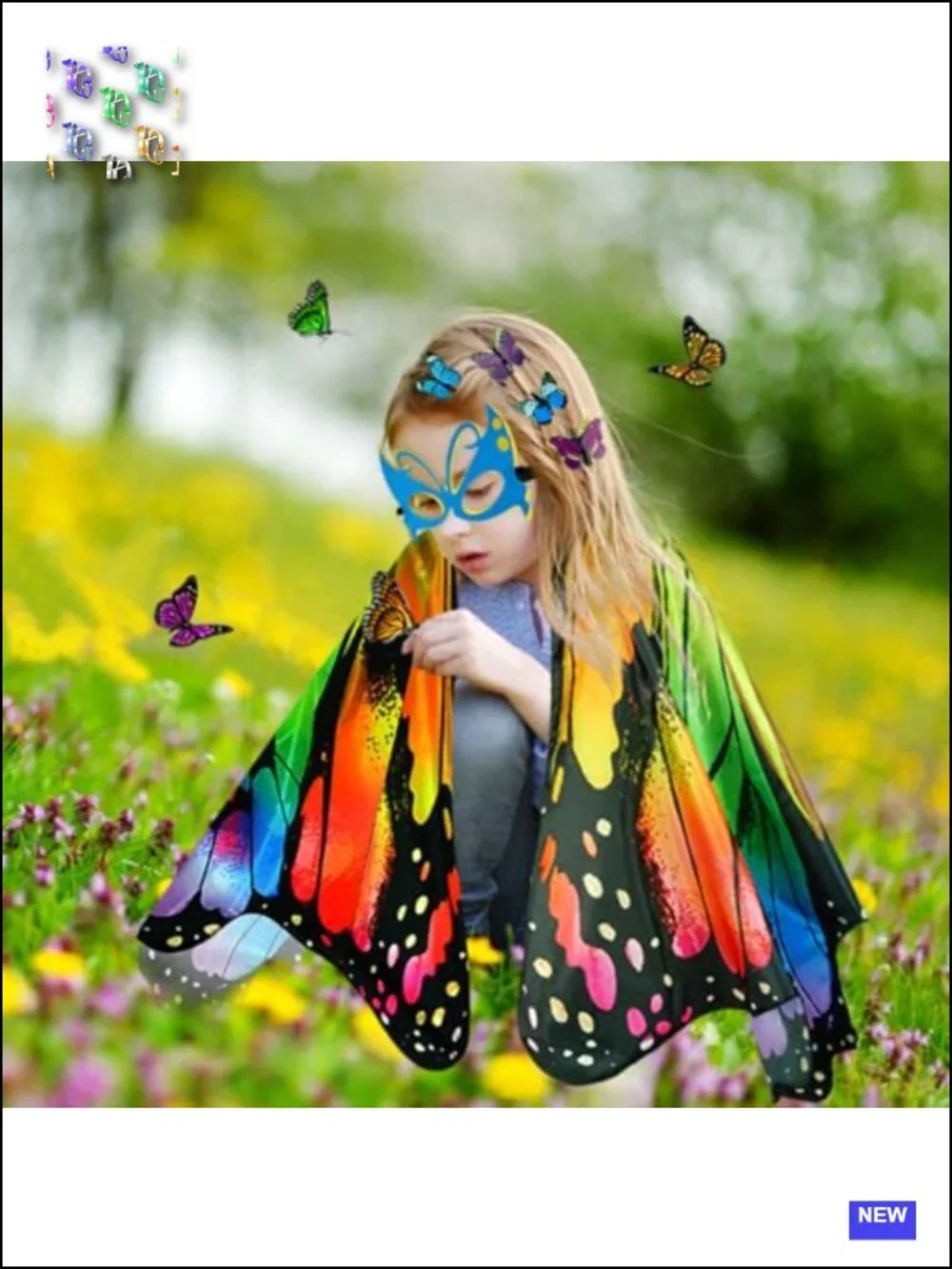 Kids Fairy Butterfly Wings Costume Dress Up Halloween Toddler Cosplay